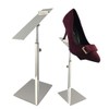 VIDAYA Silver Display Stand, Stainless Steel Shoe Risers Countertop Adjustable