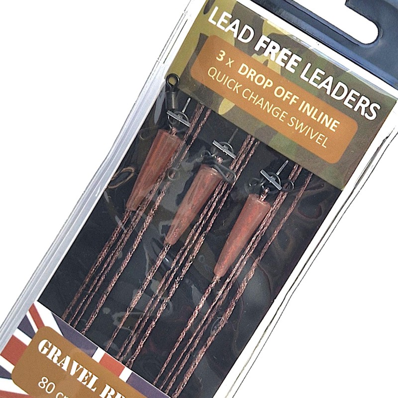 TJR Tackle Carp Leaders Solid Bag Lead Free Drop Off