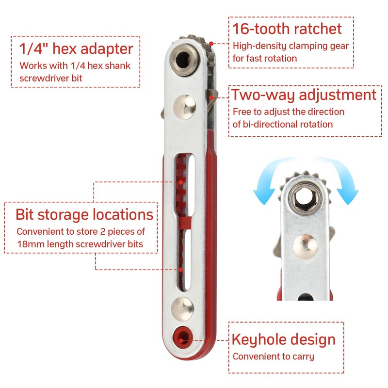 emperoch 2 Pieces Mini Ratchet Wrench Set Ratcheting Screwdriver Wrenches