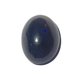 LKBEADS OGS_631 Natural Black Ethiopian Opal Oval Shape Cabochon Cut Loose Gemstone for Jewellery Making, Pack of 1, Gemstone, Other Gemstones