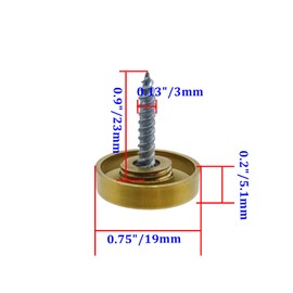 Rannb Decorative Mirror Screw, Gold Cap, 0.75" Cap Dia, 12pcs