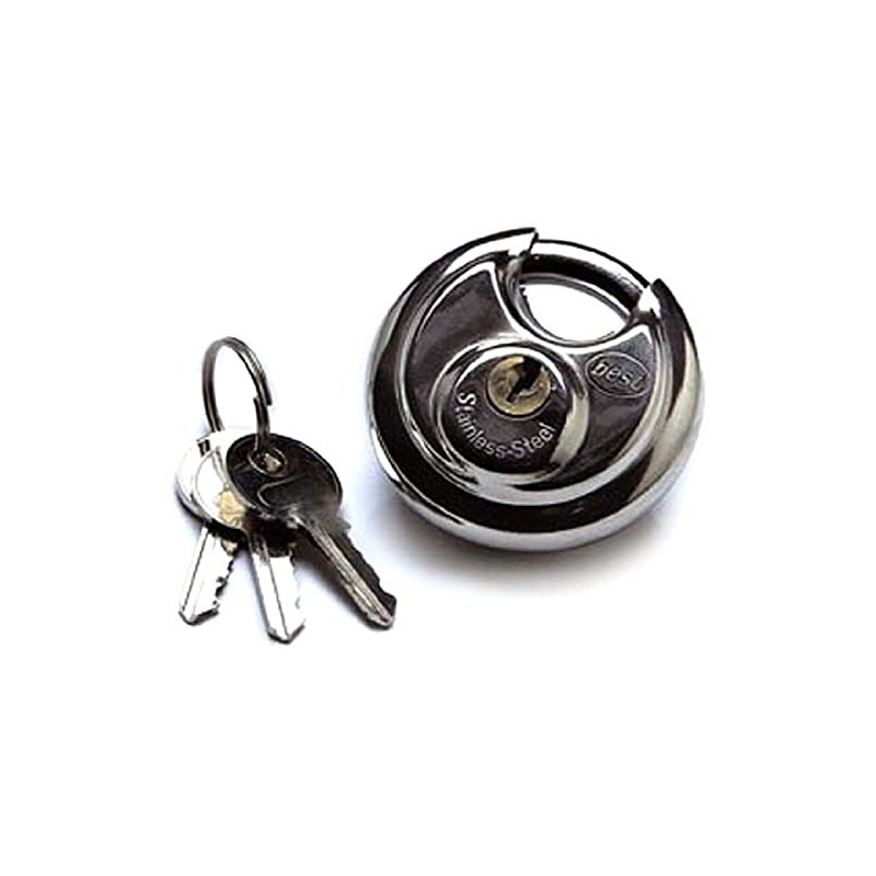Merriway® BH01711 Discus Padlock, 50mm (2 inch) Dia. - Stainless