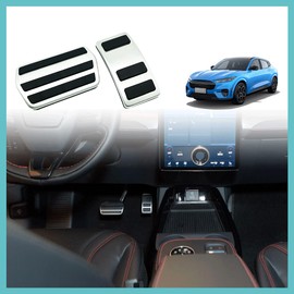 AOSK Compatible with 2021 2022 2023 2024 Mustang Mach-E/Bronco Sport Pedals Set Non-Slip Performance Foot Pedal Pads Covers Anti-Slip Accelerator Foot Pedals Car Replacement