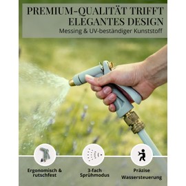 LIVLIG Garden Sprayer, Hose Connection Set, 1/2 Inch, Made of Plastic and Brass, Premium Garden Hose Syringe, Cleaning Sprayer, Green