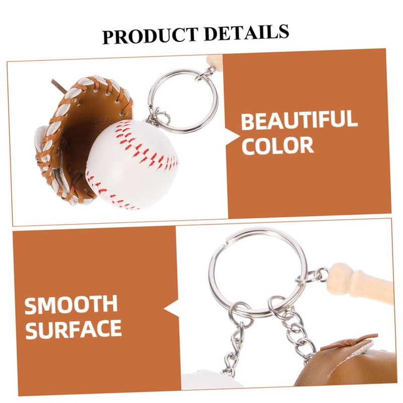 SAFIGLE 3pcs Baseball Keychain Mini Softball Keychains Stylish Bag Accessories