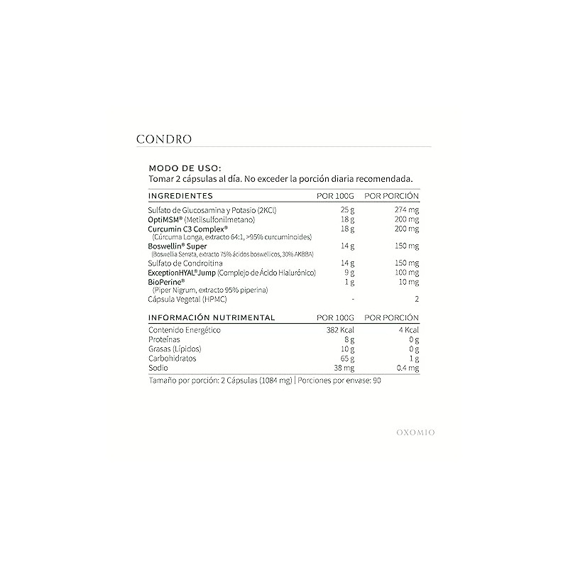 Condro de OXOMIO- Joint and Muscle Support (180 cápsulas) I