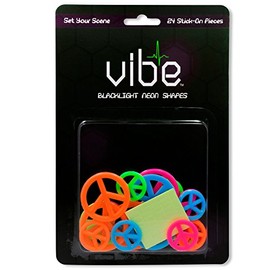 Blacklight Reactive Neon Peace Signs - 24 Piece Set