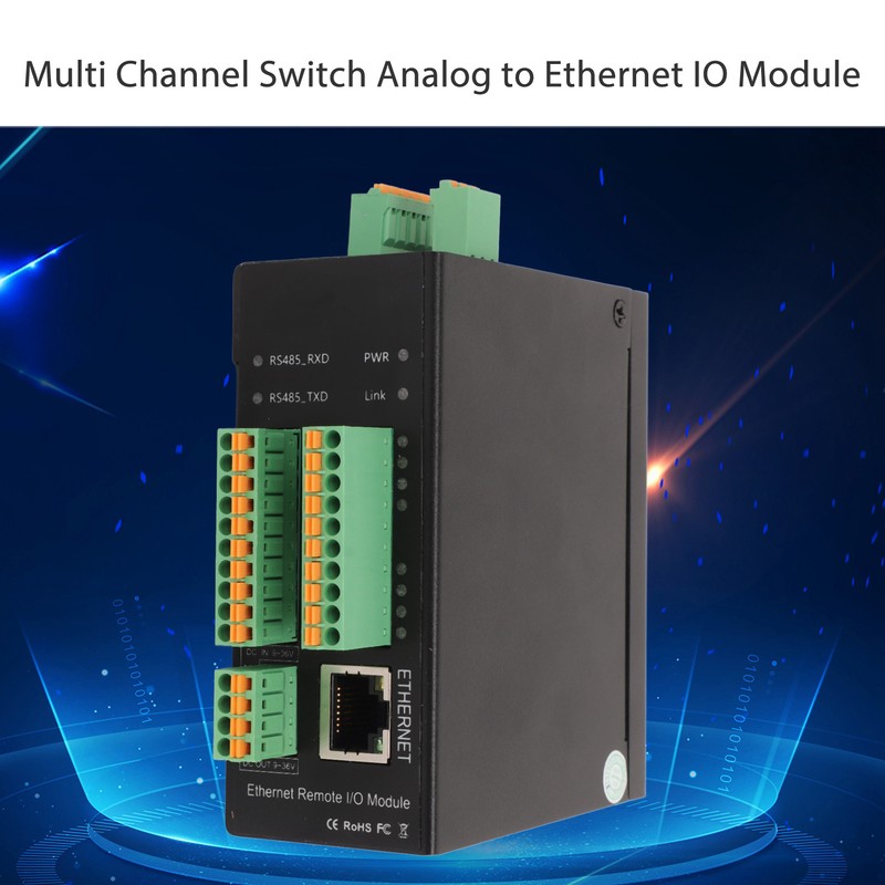 Multi Channel Switch Analog to Ethernet IO Module DC 9‑36V