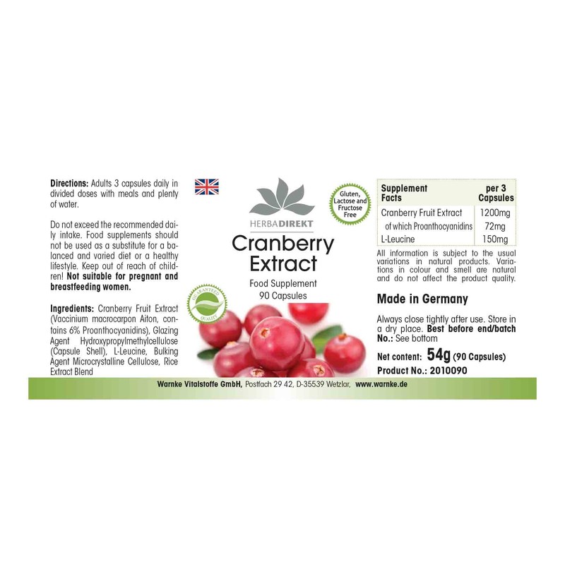 Cranberry Capsules - Cranberry Extract 25x Concentrated - High Dose