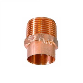 EZ-FLUID Plumbing 2" C X MIP LF Copper Male Adapter Pressure Copper Fittings,Sweat Solder Connection for Residential,Commercial Copper Pipe. (1)