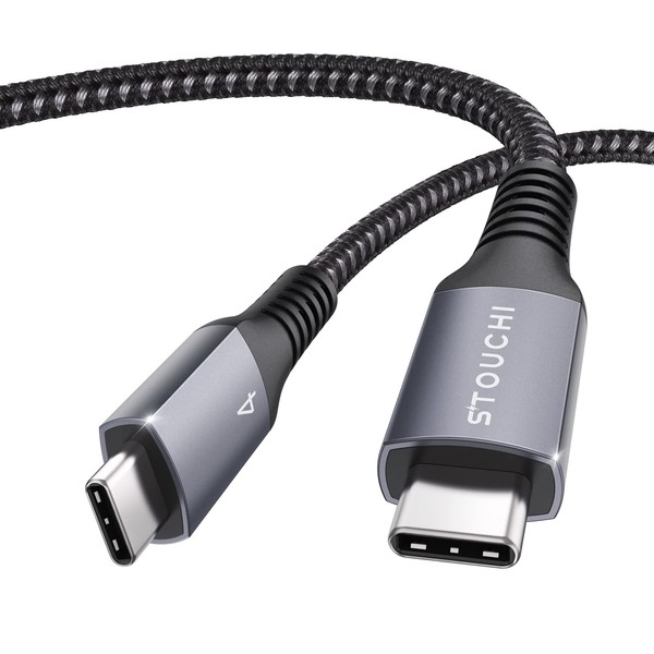 Stouchi Thunderbolt 4 Cable 1M(3.3Ft),TB4 Cable USB 4.0 Cable Braided Cable,40Gbps 8K/5K Display,Compatible for i-Phone 15 Pro/Max,Mac Studio,Studio Display,Docking/eGpu,SSD,M1/M2 Macbok Air/Pro