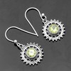Silver Palace Sterling Silver Natural Peridot Drop Dangle Earrings for