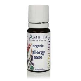 AMRITA Aromatherapy: Allergy Easer Synergy Blend - Organic Essential Oil Blend of Lavender Extra, Palmarosa, Hyssop Cineol 1.8, Lavender Maillette, Blue Moroccan Chamomile, & Amni Visnaga Size: 60ML