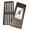 Metal Chopsticks Reusable Titanium Plated, Stainless Steel Chopsticks, 5 Pairs