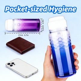 Portable Bidet for Travel & Postpartum Care - 320ML Handheld Peri Bottle with 3 Pressure Settings & 800mAh Battery, IPX6 Waterproof for Women Hygiene and Outdoor Use (Purple, 320ml)
