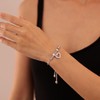 Harlorki Shiny Stainless Steel Adjustable Chain Rhinestone Love Heart Pendant