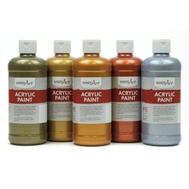 Handy Art Metallic Acrylic Paint, 16 oz, Set of 5
