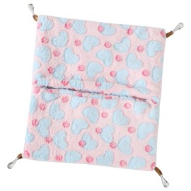 AllBright Hammock Pet Small Animal Sleeping Bag Washable Playground Fluffy Coral Fleece Touch Hideaway Soft (Pink)