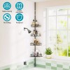 NewHome 4 Tier Steel Tension Pole Shower Caddy Organizer w/