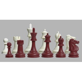 The House of Staunton - The Reykjavik Plastic Chess Set - Pieces Only - 3.75" King - Red & White