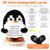 Positive Penguin, Soft Magnetic Crochet Penguin with Wooden Base and