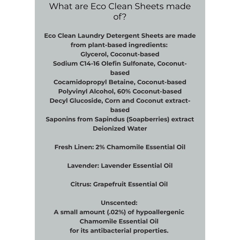 symbiotic products Eco Clean Laundry Sheets 50 Pack = 100