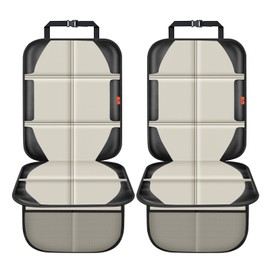 XHYANG Car Seat Protector,2 Pack Car Seat Protectors Baby Carseat Waterproof Durable 600D Fabric for Child Baby Car Seat Mat Vehicle Pet Cover 2 Storage Pockets (2 Pack Beige)