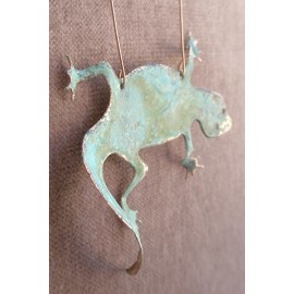 Dos Damas Designs / Creations in Copper LIZARD GECKO Copper Verdigris Christmas Ornament Handcrafted Arizona Southwest
