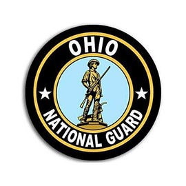 Magnet 4x4 inch Round Ohio National Guard Seal Sticker (Logo Insignia Army) Magnetic Magnet Vinyl Sticker