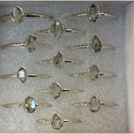 Natural Creations sterling silver stackable ring Size 7 Herkimer Diamond Raw