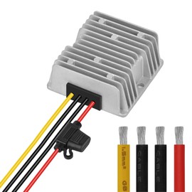 Klnuoxj DC 24V to 12V 30A 360W Step Down Converter Regulator Waterproof Buck Power Supply Reducer RegulatorVoltage Module with Fuse (24V to 12V 30A)