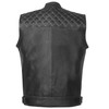 SOA Men's Leather Motorcycle Concealed Gun Pockets Biker Club Vest