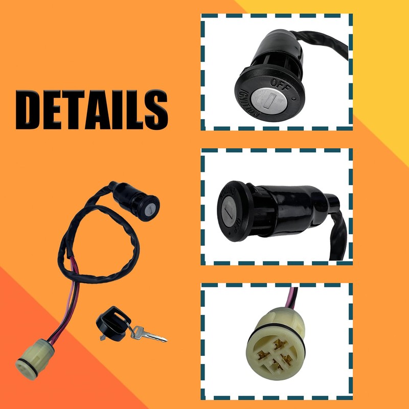 Ignition Coil with Cap & Ignition Key Switch Replace Part