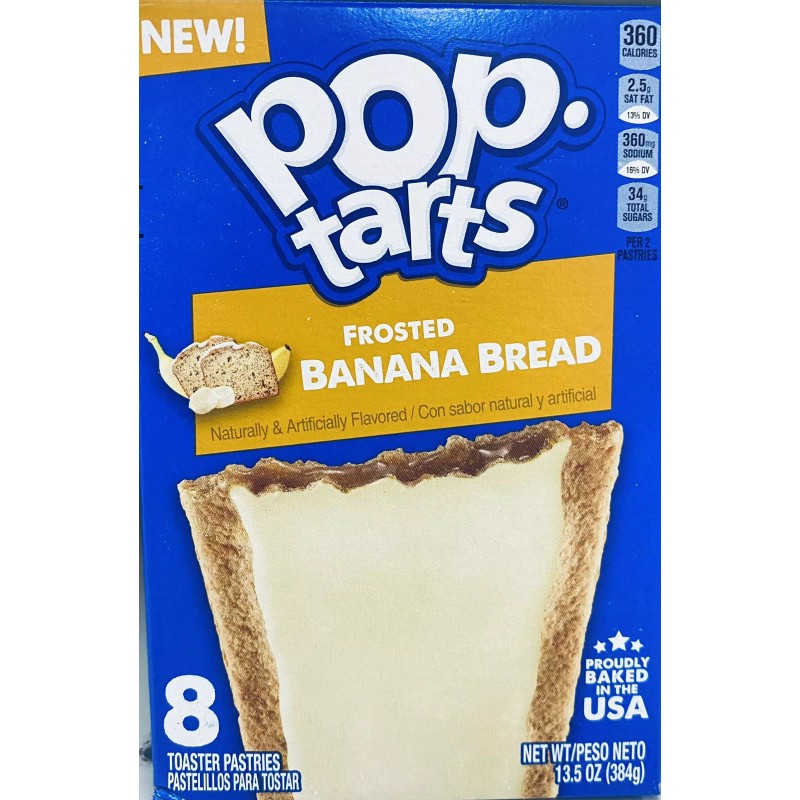 Kellogg's Pop Tarts FROSTED BANANA BREAD Toaster Pastries 8 Count