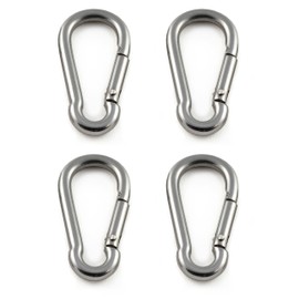 Set of 4 Heavy Duty Steel Carabiners, Carabiner Hooks for Versatile Applications, Size M, 60 mm x 29 mm - Brand Ganzoo