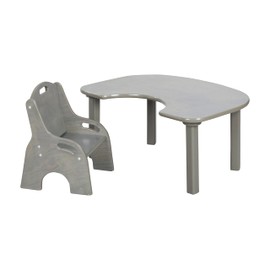 ECR4Kids Little Learner Table and Chair Set, Kids Furniture, Grey Wash