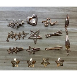 SAWINDA 15Pcs Gold Star Snap Hair Barrettes No Slip Hair Clips for Women Star Y2k Hair Accessories for Girls