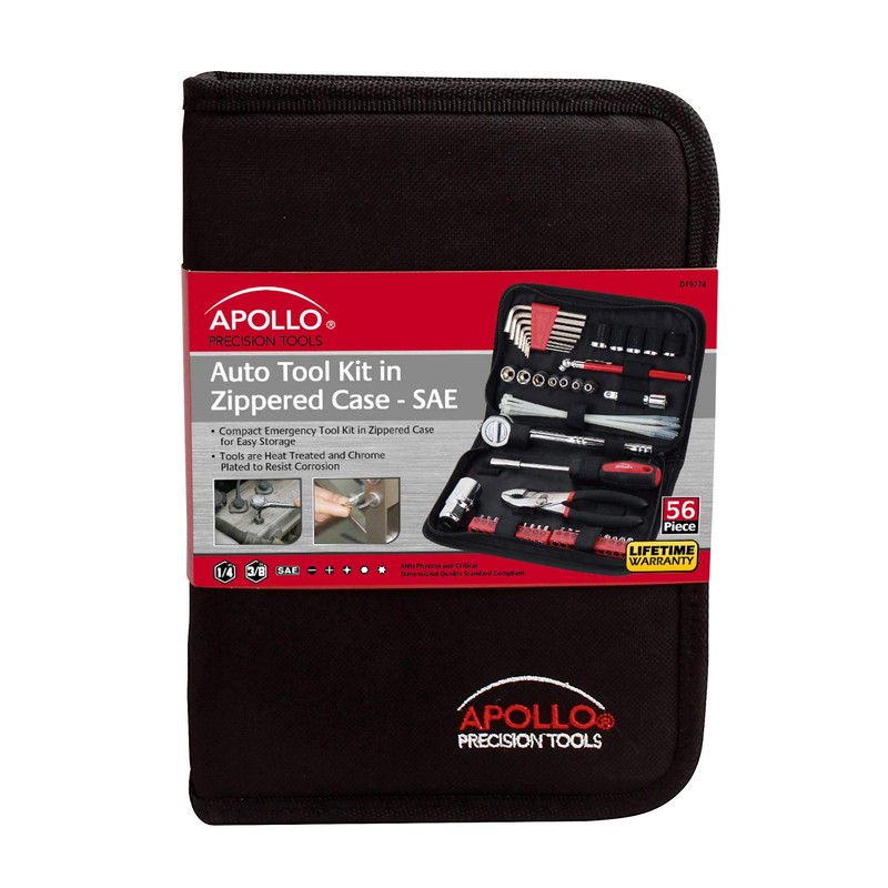 Apollo Tools 56 Piece Compact SAE Auto Tool Set in