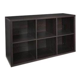 ClosetMaid 6 Cube Storage Shelf Organizer Bookshelf with Back Panel, Easy Assembly, Wood, Black Walnut