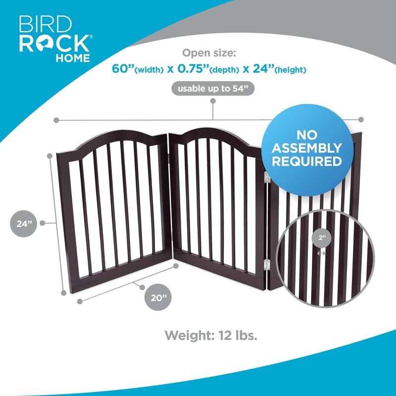 INTERNET'S BEST Arched Top Dog Gate | 3 Panel, 24"