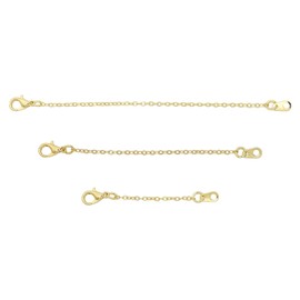 Fuoxul Necklace Extender Gold,3 Pcs Alloy Gold Necklace Extender with Lobster Claw Clasp,Chain Extender for Necklace for Women,Gold Chain Extender for Jewellery Making(2 3 4 Inch)