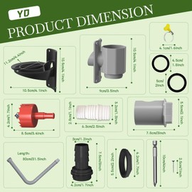 Rainwater Diverter Kit, Water Butt Filler Kit for Downpipes, Rainwater Collector, Connects Downpipe to Water Butt, Water Collection System Catch Rain Water for Outdoor, Fits Round Downpipes