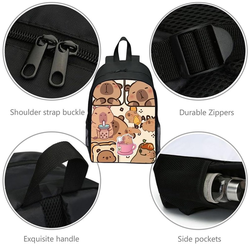 School Capybra Backpack, Children's Capybra School Bags, Cute Capy-bara Shoulder