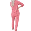 Bunanphy Womens LoungeWear Pullover Pajamas Long Sleeve Solid PJ Sets
