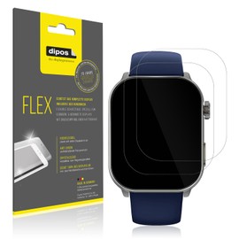 dipos FLEX 2 x Protective Film Clear Suitable for Gard Pro Health Smartwatch 3 48 mm, 100% Display Cover, Anti-Shock, Fingerprint Compatible, Case-Friendly, Full Cover Screen Protector Film