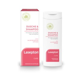 Lasepton Dusche & Shampoo, 300 ml: Zur sanften Reinigung bei trockener, sensibler Haut, mit Dexpanthenol und Aloe Vera, gegen Trockenheit, pH-neutral, ohne Silikone