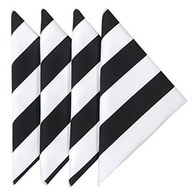 Cloth Napkins Wedding Napkins Table Linens Linen Napkins Set of 12 Black and White Stripe 18" x 18"