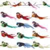 Dwafill 12 Pcs Multicolor Artificial Feather Garden Birds Clip Birds