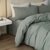 JIYUAN 100% Washed Cotton Duvet Cover Set 3 PCS Super