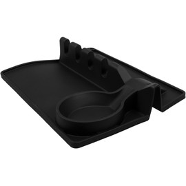 Reposacucharas de Silicona Negro para Cocina, Soporte para Poner Cucharas y Espátula, Organizador de Utensilios de Cocina